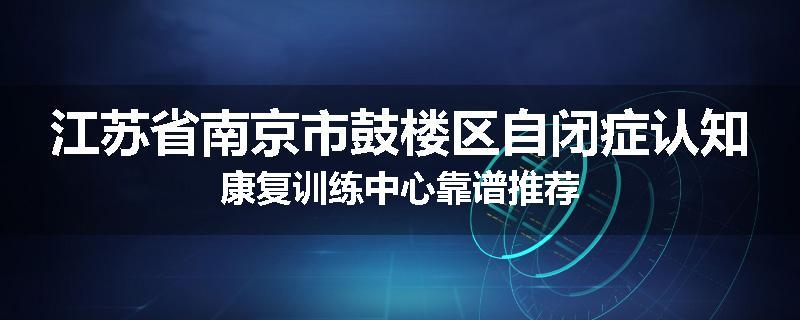 江苏省南京市鼓楼区自闭症认知康复训练中心靠谱推荐