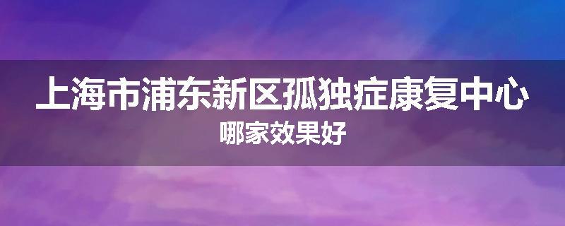 上海市浦东新区孤独症康复中心哪家效果好