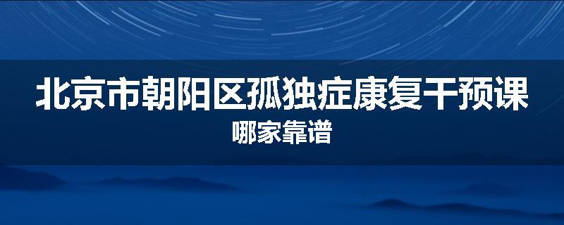 北京市朝阳区孤独症康复干预课哪家靠谱