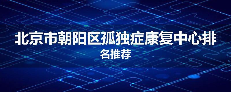 北京市朝阳区孤独症康复中心排名推荐