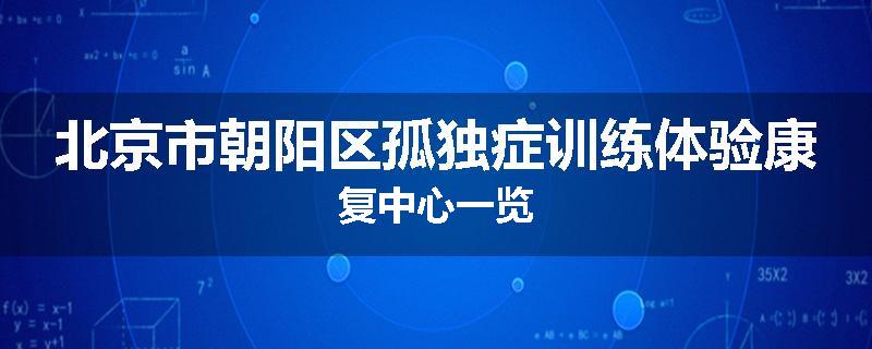 北京市朝阳区孤独症训练体验康复中心一览