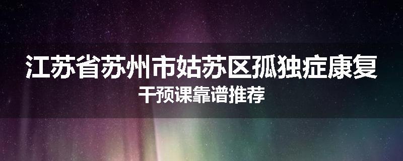 江苏省苏州市姑苏区孤独症康复干预课靠谱推荐
