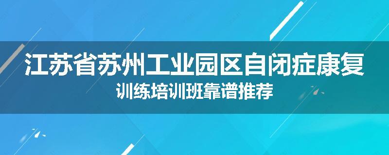 江苏省苏州工业园区自闭症康复训练培训班靠谱推荐