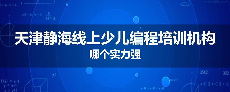 天津静海线上少儿编程培训机构哪个实力强