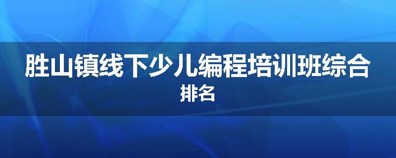 胜山镇线下少儿编程培训班综合排名