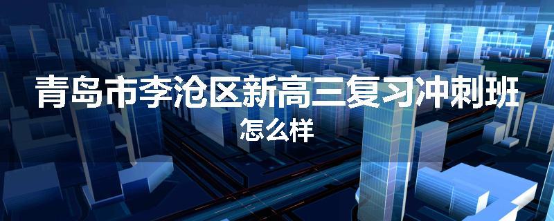青岛市李沧区新高三复习冲刺班怎么样