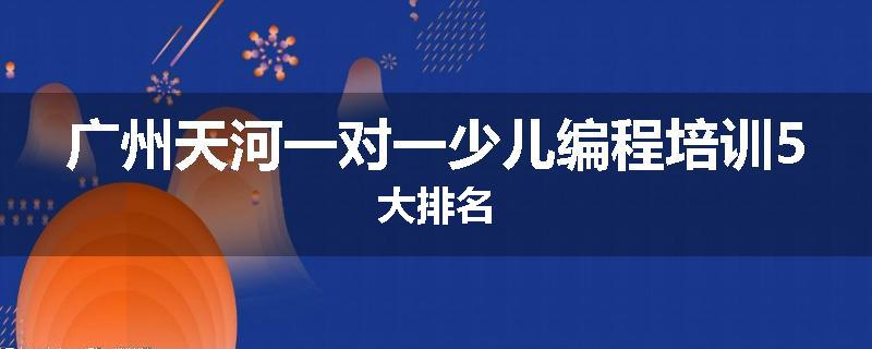 广州天河一对一少儿编程培训5大排名