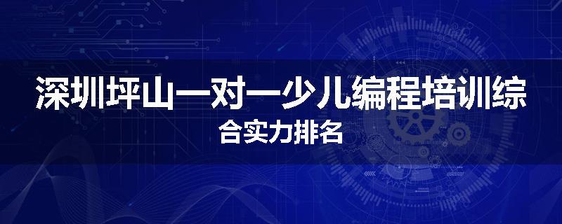 深圳坪山一对一少儿编程培训综合实力排名