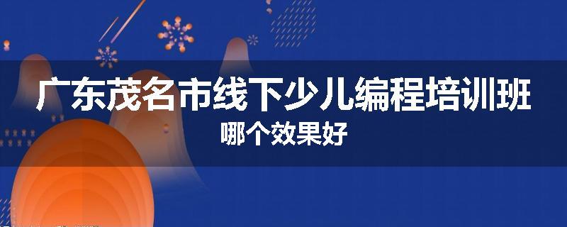 广东茂名市线下少儿编程培训班哪个效果好