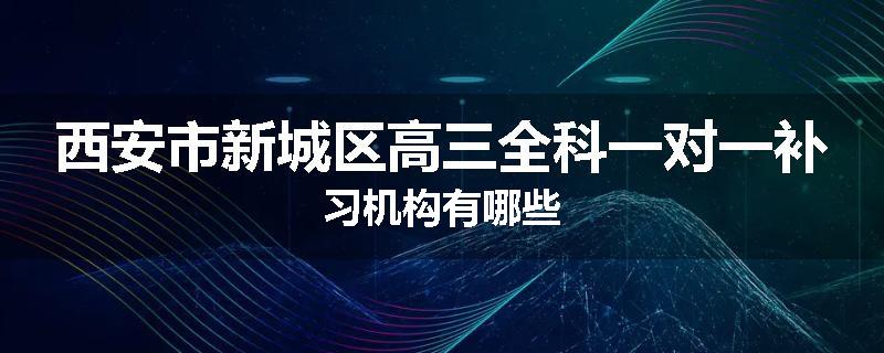 西安市新城区高三全科一对一补习机构有哪些