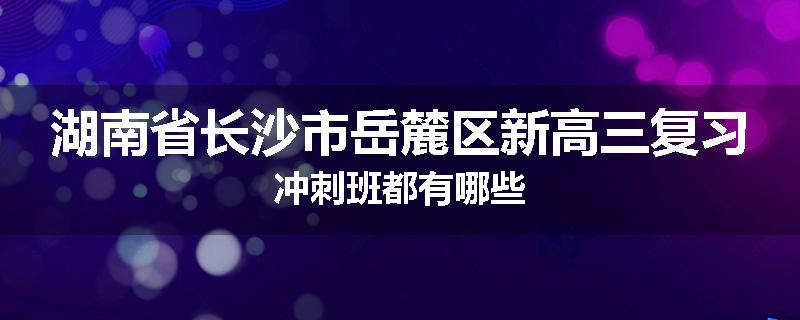 湖南省长沙市岳麓区新高三复习冲刺班都有哪些