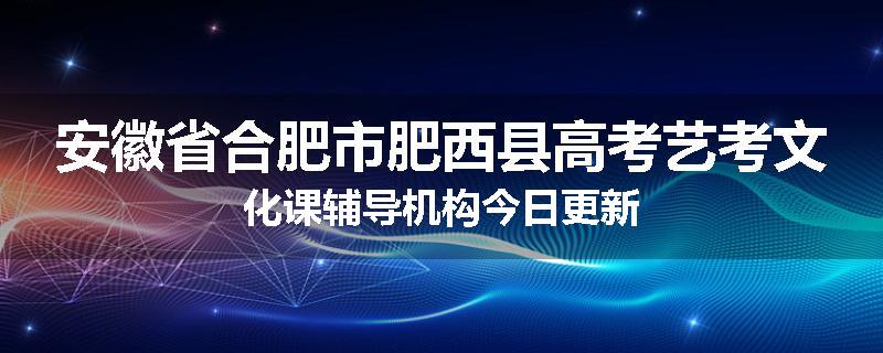 安徽省合肥市肥西县高考艺考文化课辅导机构今日更新