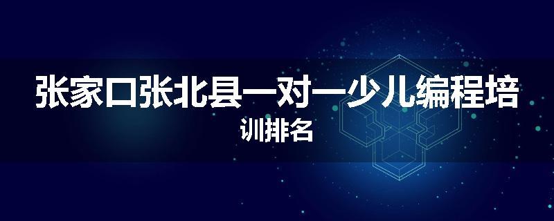 张家口张北县一对一少儿编程培训排名