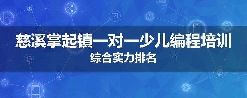 慈溪掌起镇一对一少儿编程培训综合实力排名