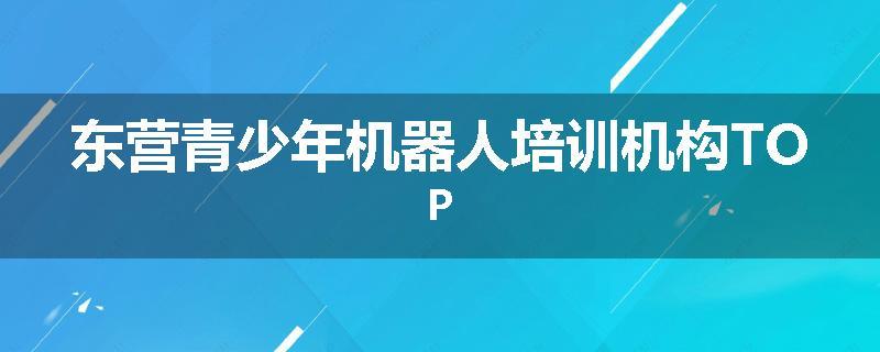 东营青少年机器人培训机构TOP