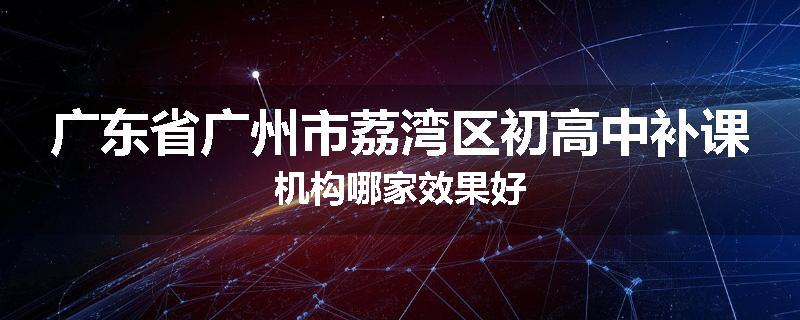 广东省广州市荔湾区初高中补课机构哪家效果好