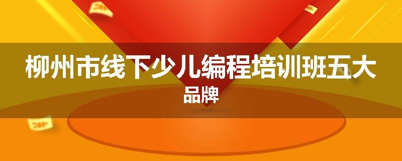 柳州市线下少儿编程培训班五大品牌