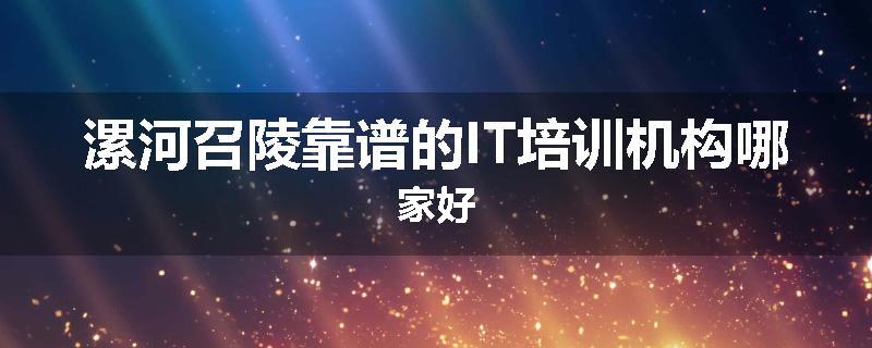 漯河召陵靠谱的IT培训机构哪家好