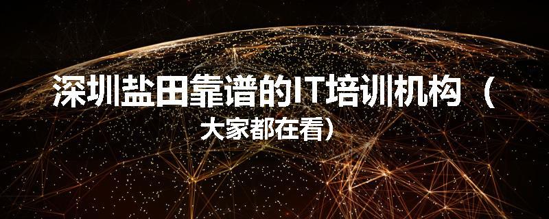 深圳盐田靠谱的IT培训机构(大家都在看)