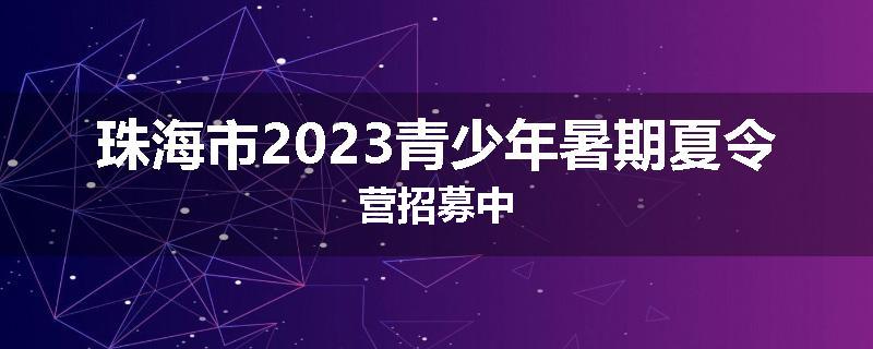 珠海市2023青少年暑期夏令营招募中