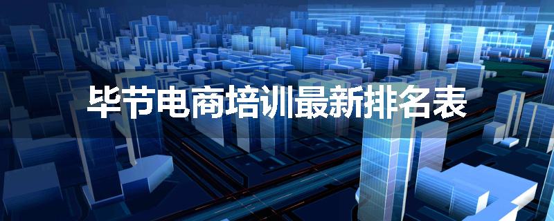 毕节电商培训最新排名表