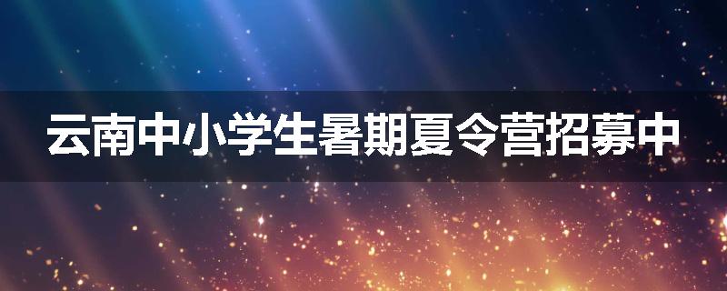 云南中小学生暑期夏令营招募中