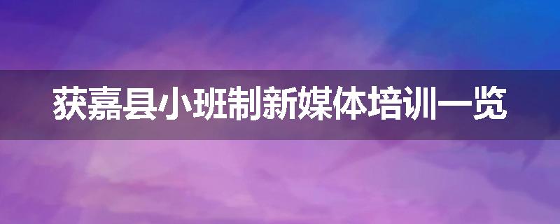 获嘉县小班制新媒体培训一览