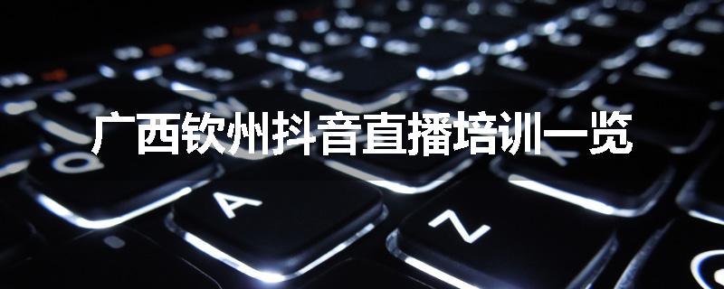 广西钦州抖音直播培训一览