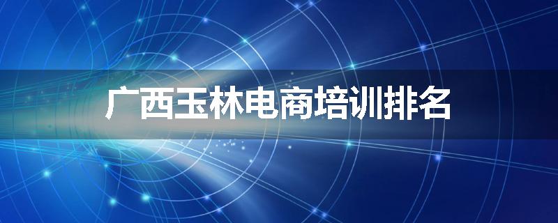 广西玉林电商培训排名