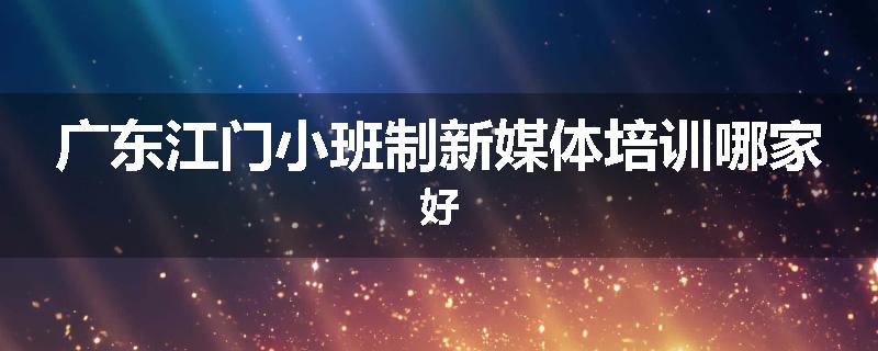 广东江门小班制新媒体培训哪家好