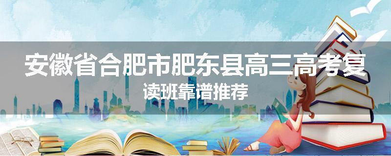 安徽省合肥市肥东县高三高考复读班靠谱推荐