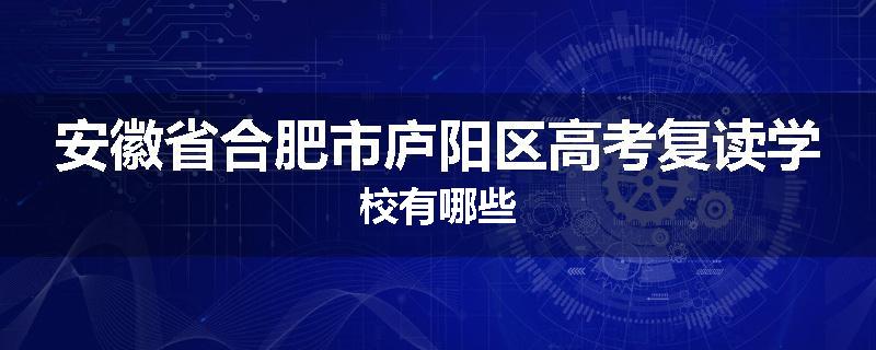 安徽省合肥市庐阳区高考复读学校有哪些