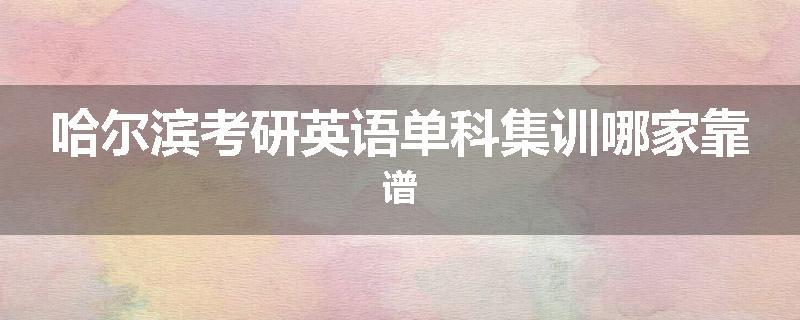 哈尔滨考研英语单科集训哪家靠谱