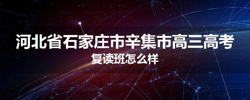 河北省石家庄市辛集市高三高考复读班怎么样