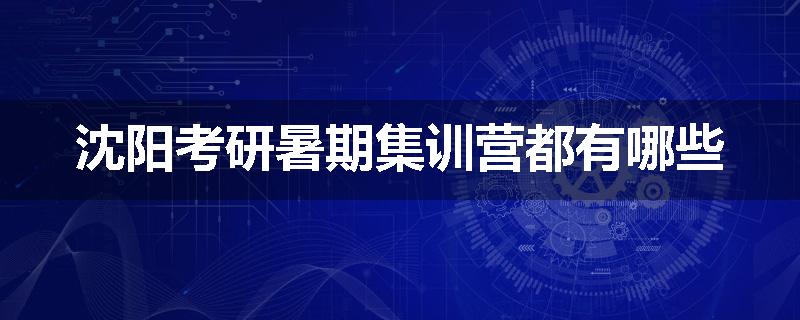 沈阳考研暑期集训营都有哪些