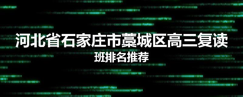 河北省石家庄市藁城区高三复读班排名推荐