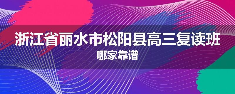浙江省丽水市松阳县高三复读班哪家靠谱