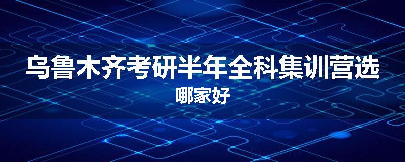 乌鲁木齐考研半年全科集训营选哪家好
