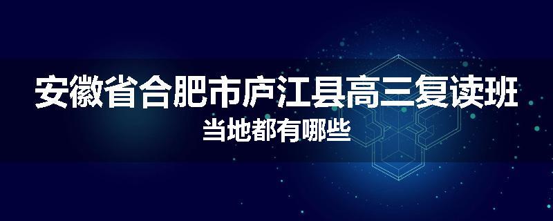 安徽省合肥市庐江县高三复读班当地都有哪些