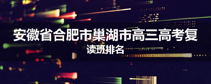 安徽省合肥市巢湖市高三高考复读班排名