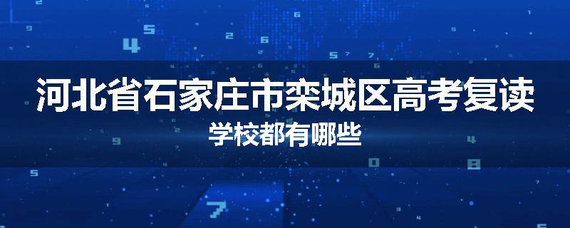 河北省石家庄市栾城区高考复读学校都有哪些