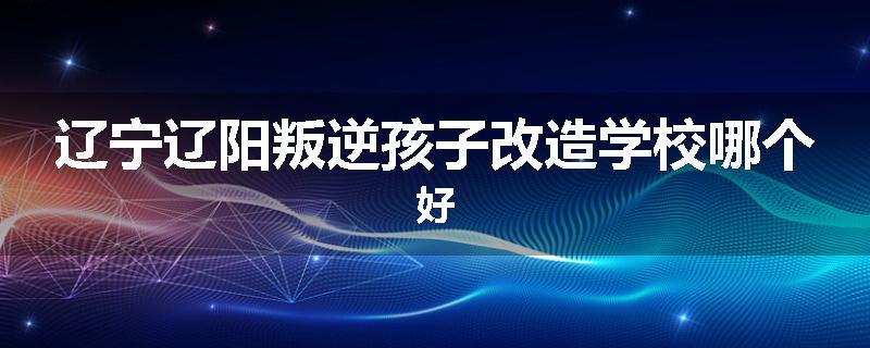 辽宁辽阳叛逆孩子改造学校哪个好