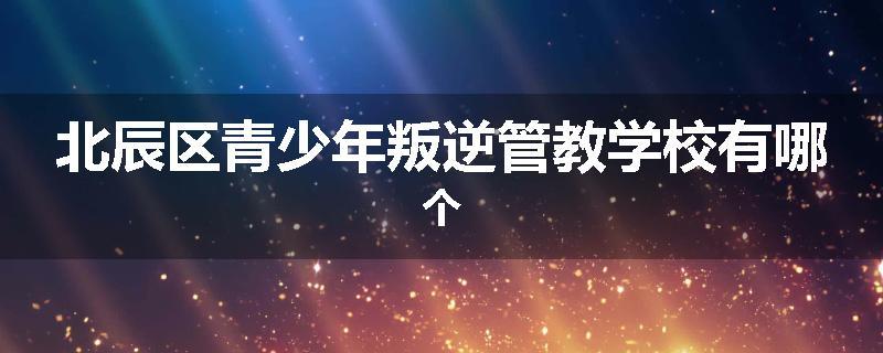北辰区青少年叛逆管教学校有哪个