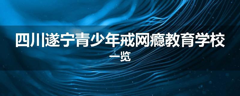 四川遂宁青少年戒网瘾教育学校一览