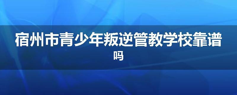 宿州市青少年叛逆管教学校靠谱吗