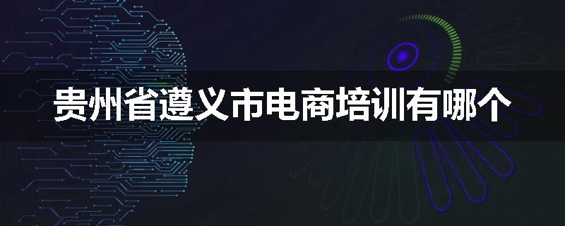 贵州省遵义市电商培训有哪个