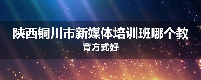 陕西铜川市新媒体培训班哪个教育方式好