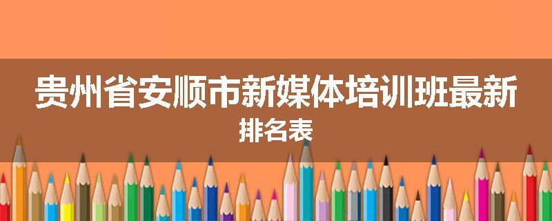 贵州省安顺市新媒体培训班最新排名表