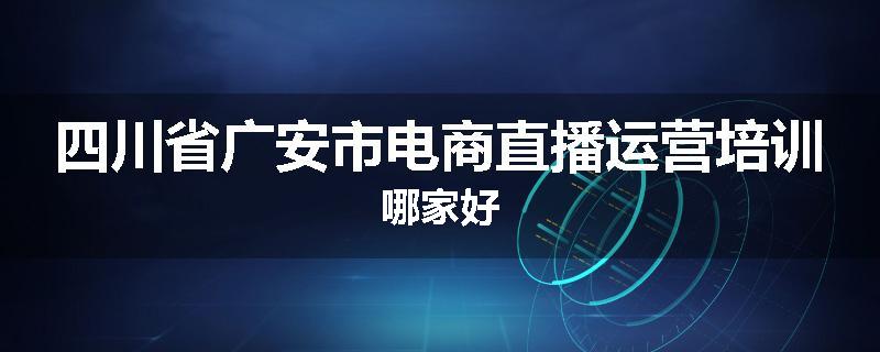 四川省广安市电商直播运营培训哪家好