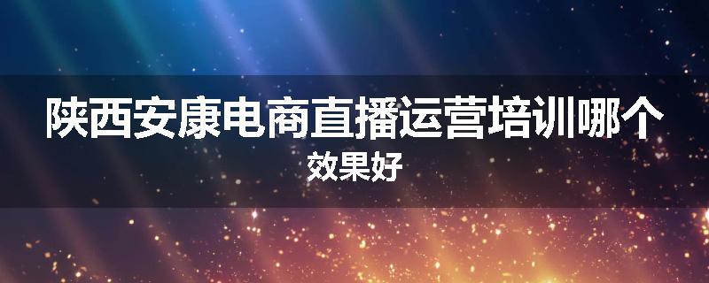 陕西安康电商直播运营培训哪个效果好